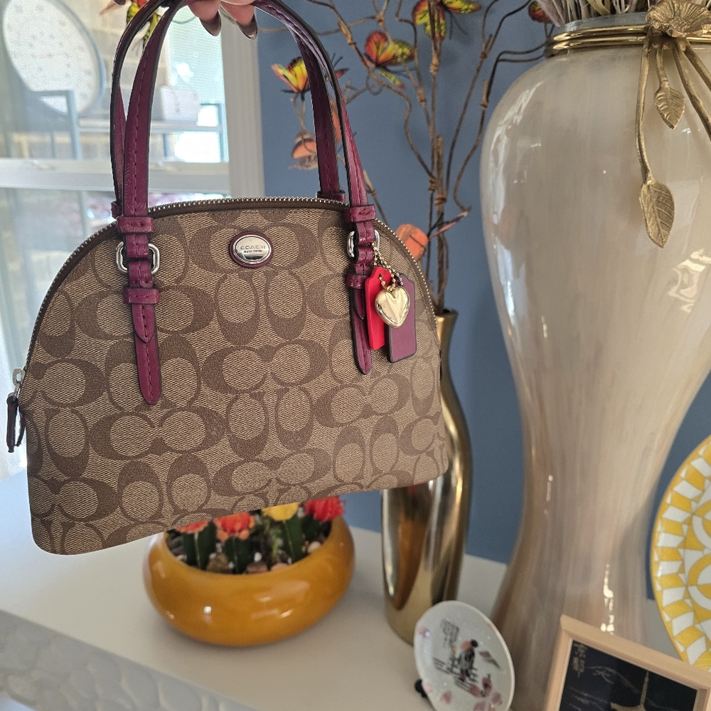 Coach Signature 2 Way Handbag And  Shoulder Bag